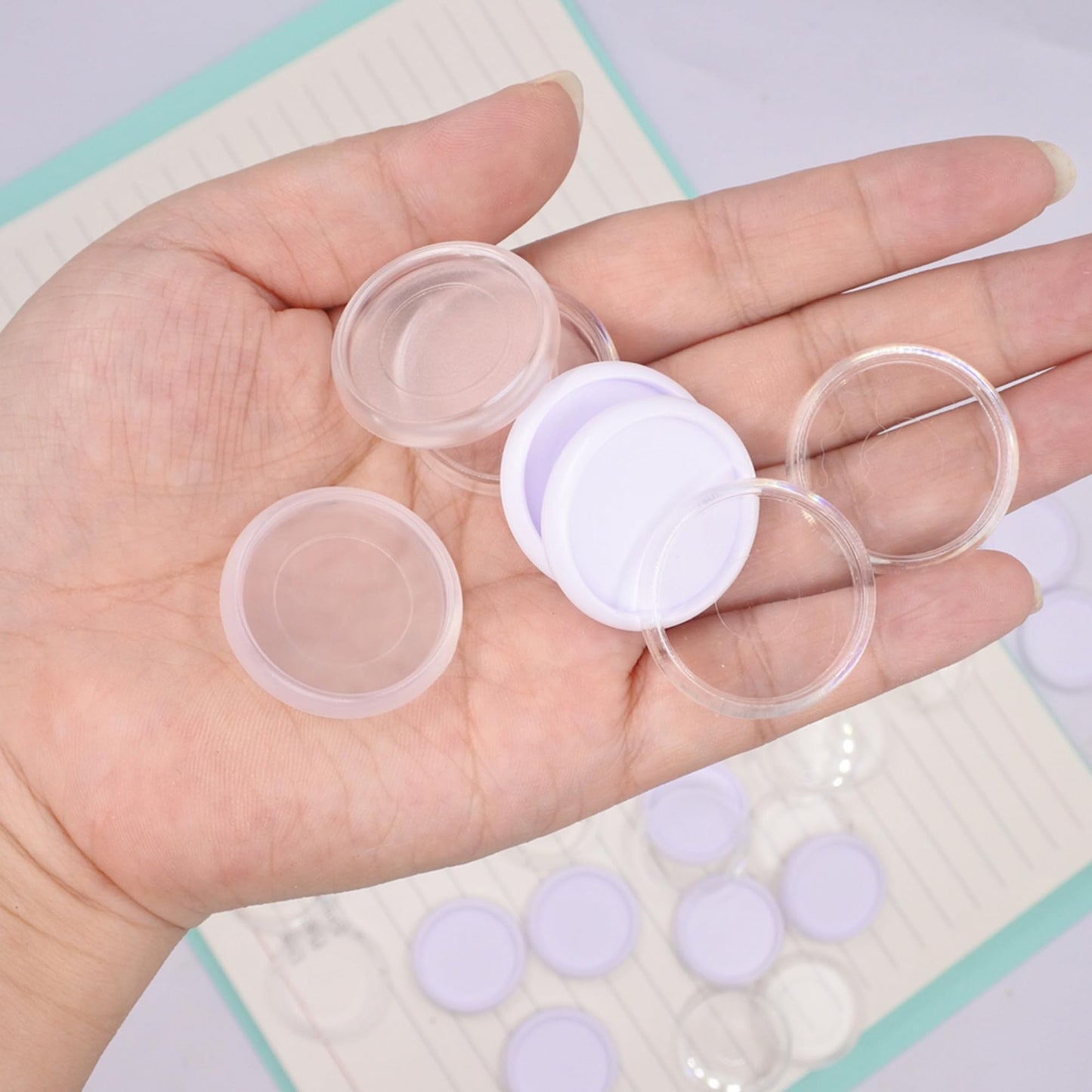 ITSYHPRO 100pcs Discbound Notebook Discs DIY Planner Accessories fits for Tul,Levenger,Arc,Happy Planner,Talia(Super Clear White Clear Mixed,1.1inch/28mm)