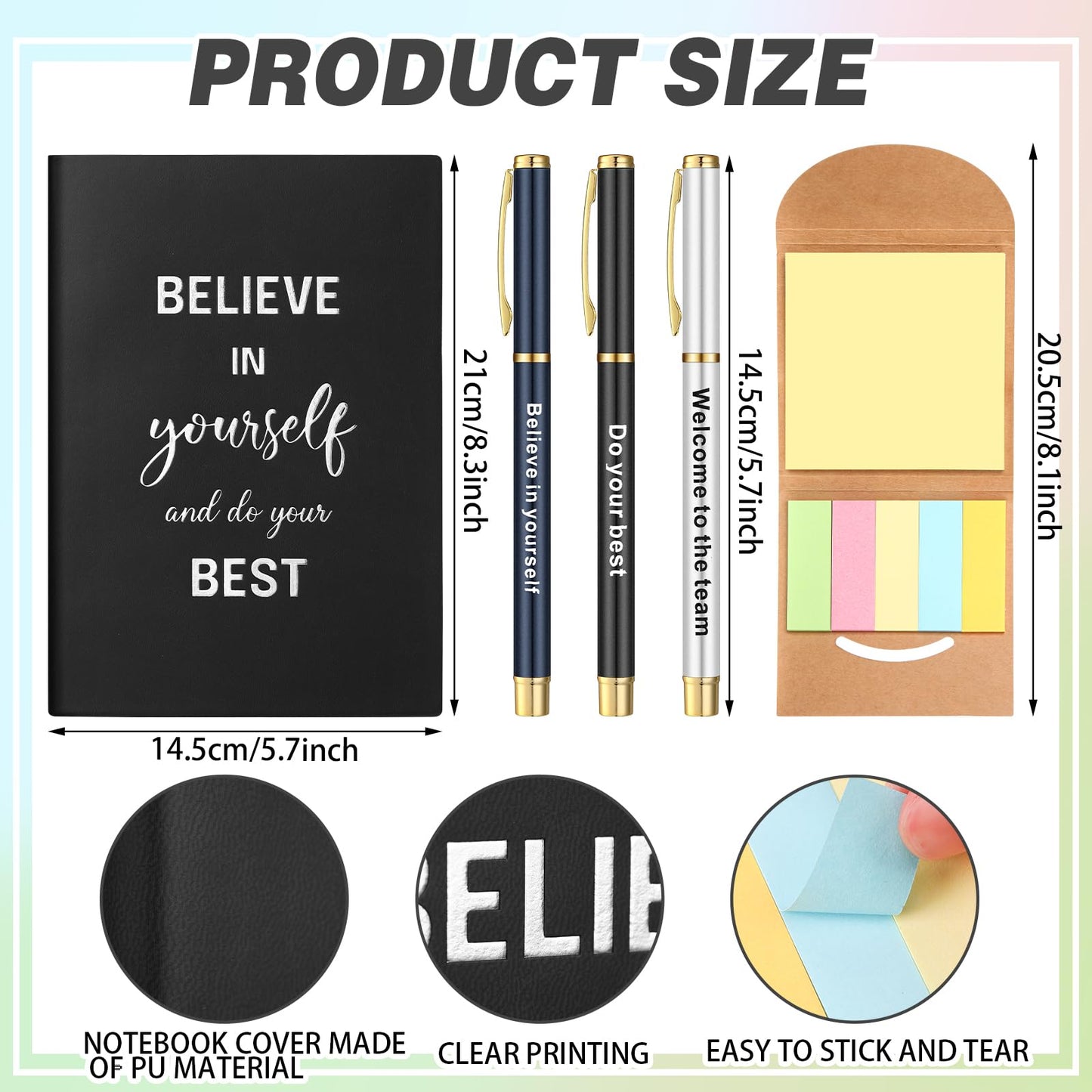 Teenyyou 7 Pcs New Employee Welcome to The Team Gift Set for Him or Her Welcome to The Team Gift Box Holiday Gifts Include 20oz Tumbler Notebook Pens and Sticky Note for New Employee Worker(Black)