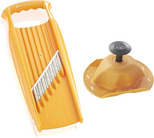 Berner BORNER PL Thick Sliced Potato Waffle Slicer XXL + Safety Holder Set Orange 5O52050saf