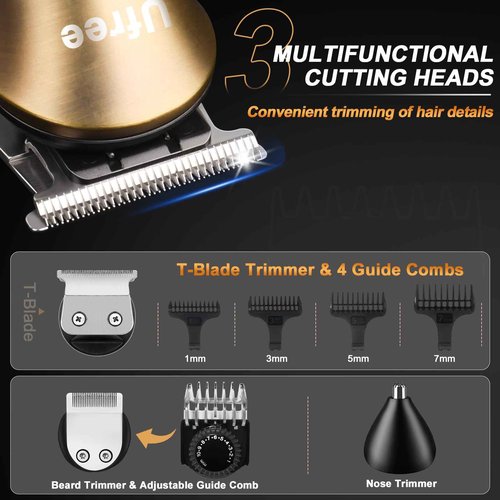 Ufree Beard Hair Trimmer for Men Professional, Grooming Cutting Kit, Mustache T Blade Liners Trimmer Electric Shavers, Barber Supplies, Gifts for Men
