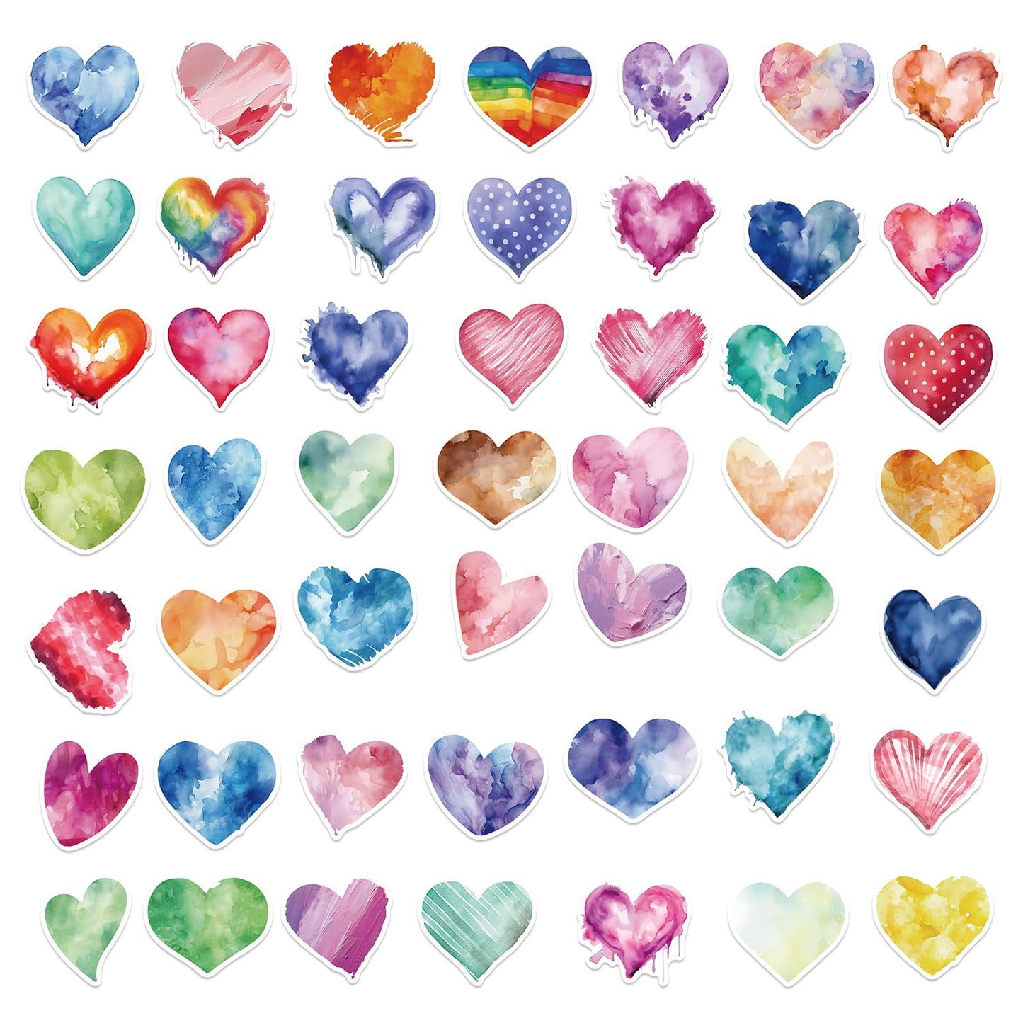 50 PCS Love Stickers Heart Sticker Cute Sticker for Journaling Laptop Scrapbook Water Bottles Guitar Suitcase Phone Snowboard Waterproof Vinyl Gifts for Women Girl Kids Adult Teens