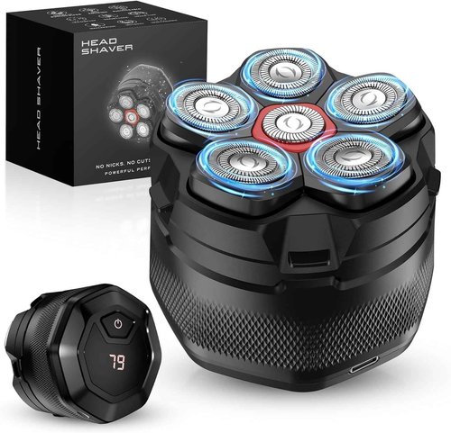 Head Shaver for Bald Men, 10000 RPM High-Speed 6D Magnetic Razor, IPX8 Waterproof Wet/Dry Shaving, LED Display & Storage Case