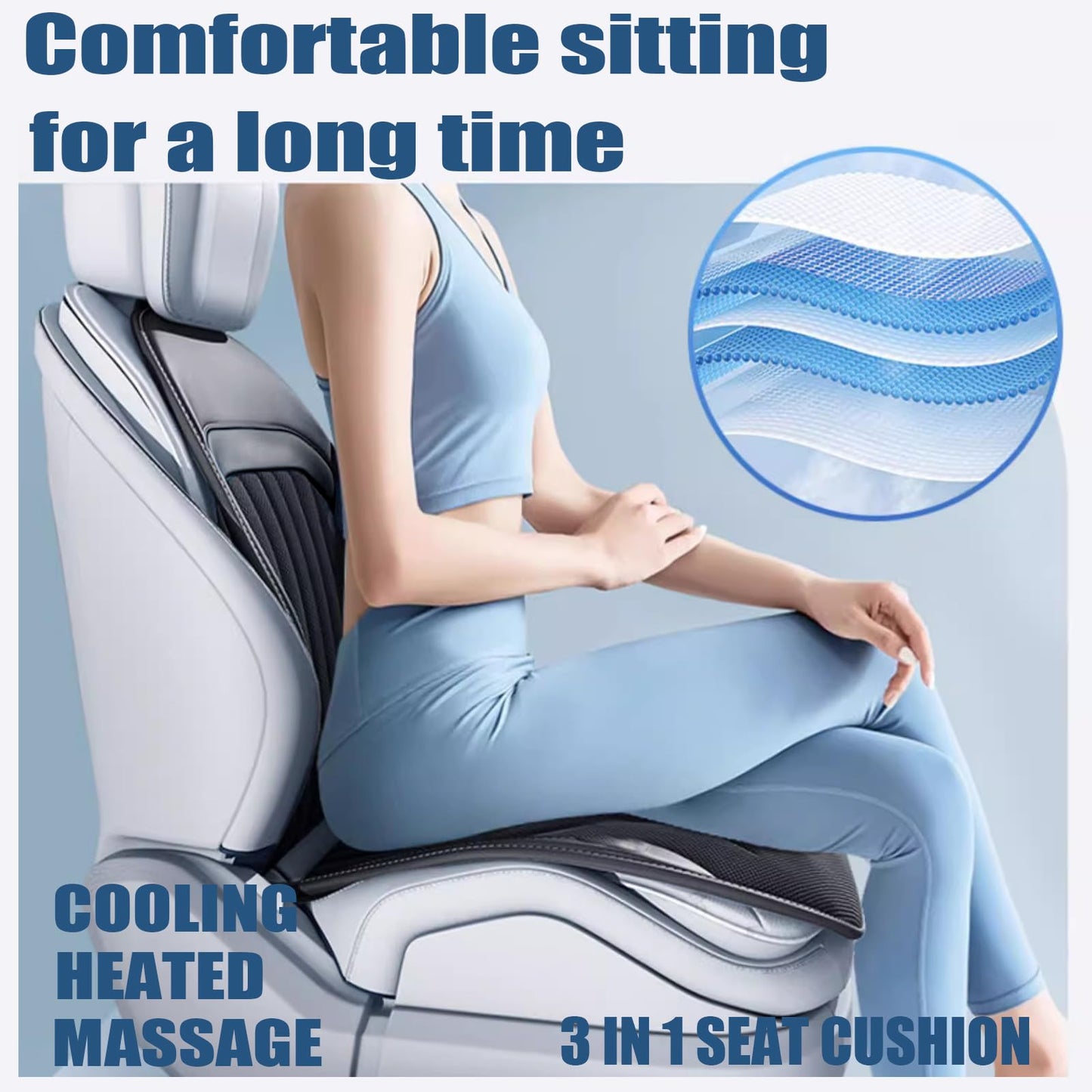 LGNORA Ventilated Black Front Seat Cooling Seat Cover, 16 Fans 3 in 1 with Air Conditioning Refrigeration Device, Car SUV Universal Cooling Seat Cover Covers with Massage (Black)