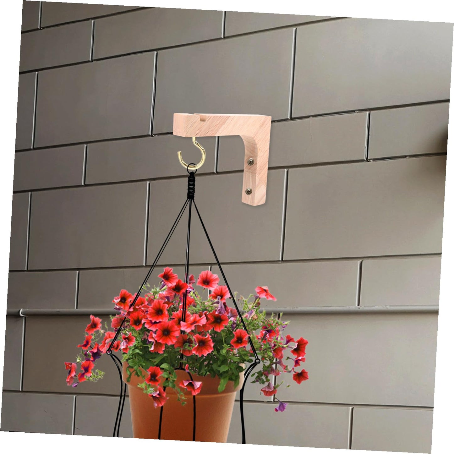 TIDTALEO 2pcs Wooden Plant Hanger Hooks Heavy-Duty Wall Mount Brackets for Indoor and Outdoor Hanging Pots Sturdy Natural Wood Plant Holder Stand for Wall Hanging and Flowerpots