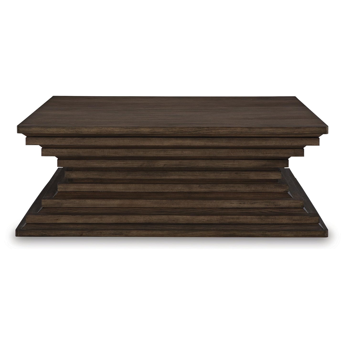 Signature Design by Ashley Hannodream Contemporary Cocktail Table with Pedestal Base, Dark Brown