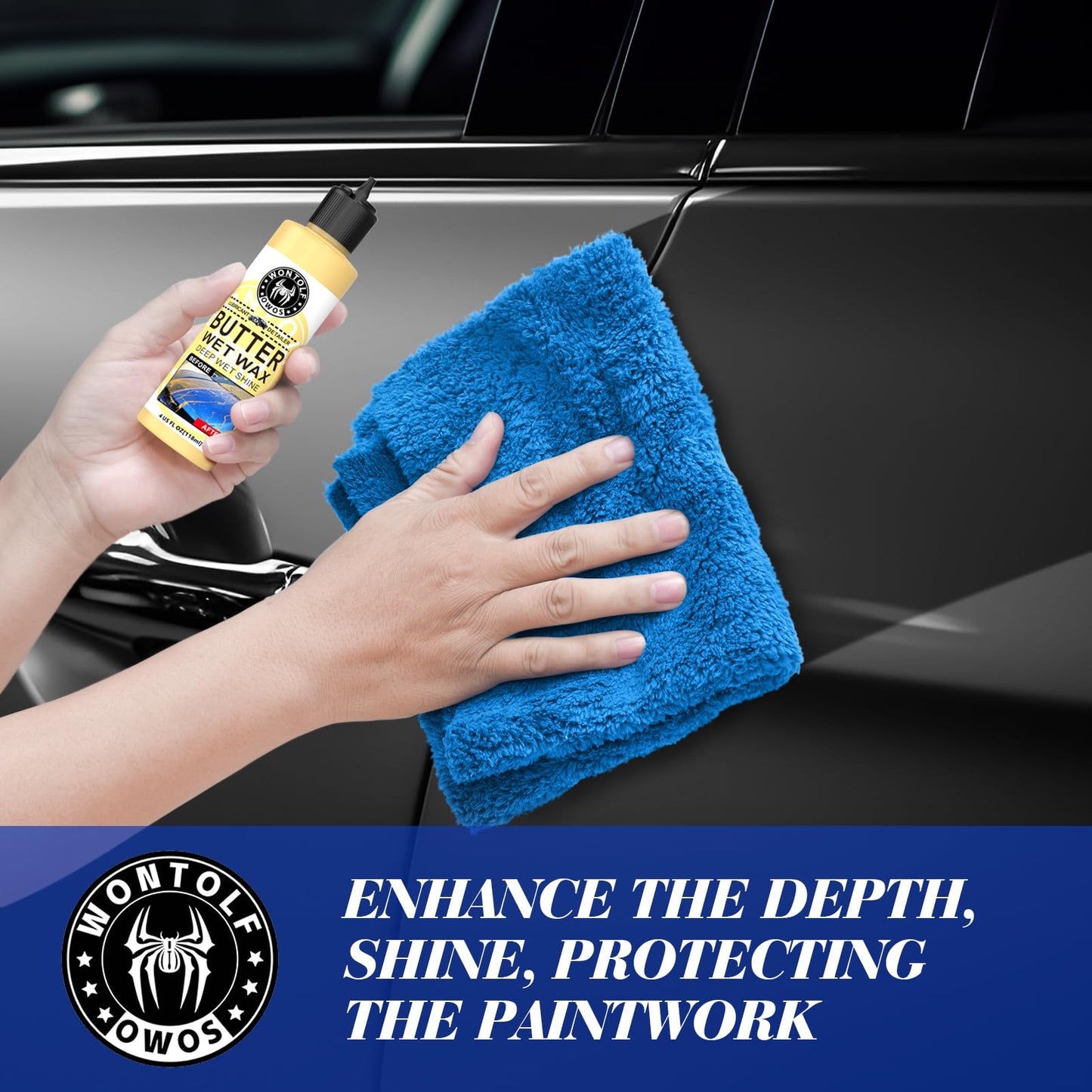 Wontolf Complete Car Clay Bar Auto Detailing Kit, Clay Luber, Butter Wet Wax, Car Wash Soap - Premium Grade Clay System Car Washing Detailing Kit- Maximum Gloss & Unsurpassed Slickness(19 Items)