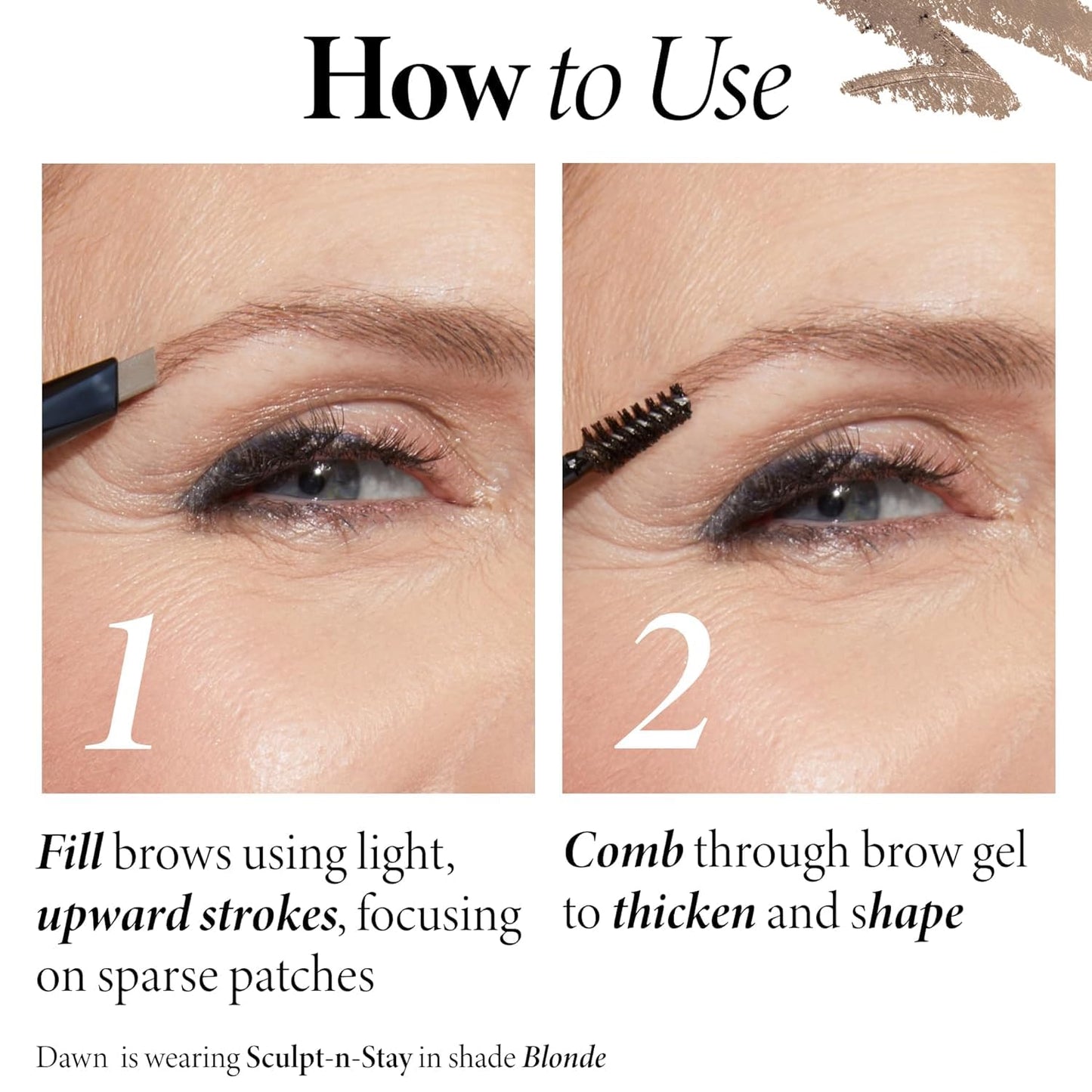 LAURA GELLER NEW YORK Sculpt-n-Stay 2-in-1 Waterproof Eyebrow Pencil & Brow Gel – Blonde – Fills Sparse Brows, Defines & Sets – Smudge-Proof, Long-Lasting, Natural Finish