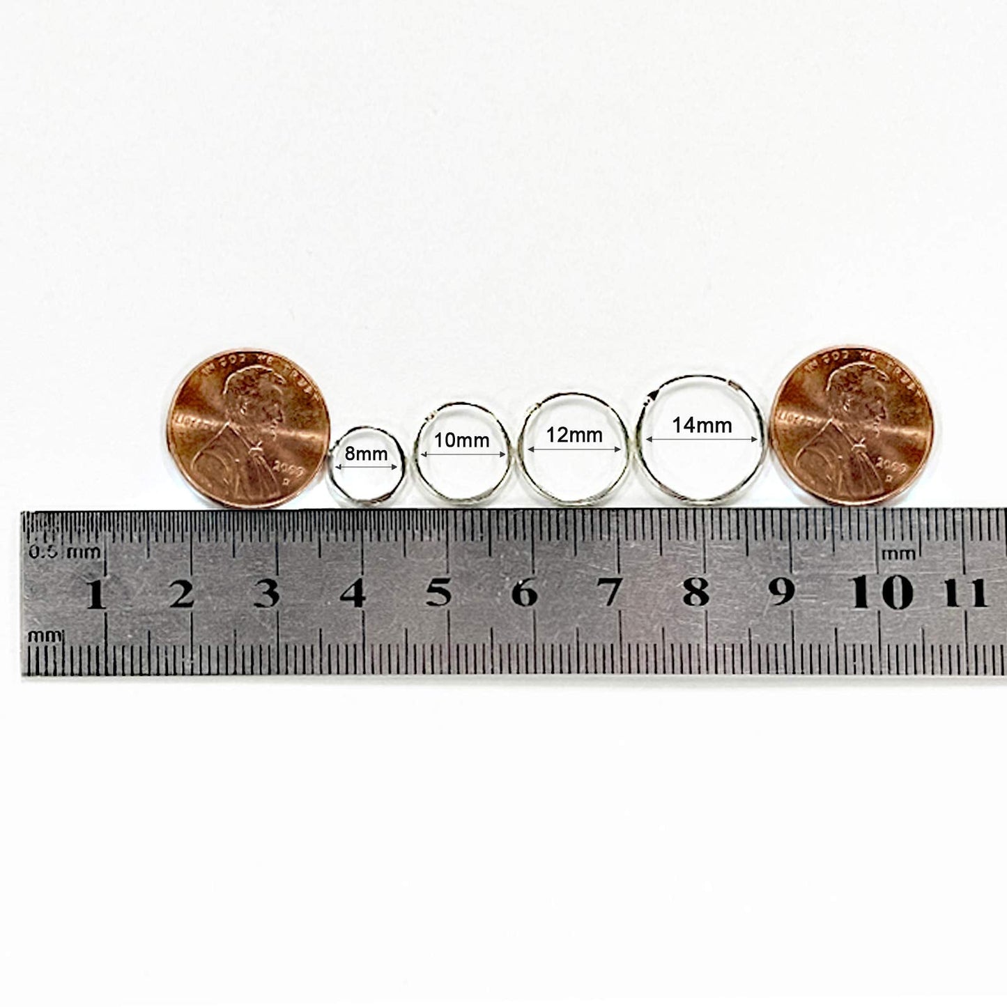 EPIRPRA Silver Hoop Earrings- Cartilage Earring Small Hoop Earrings for Women Men,4 Pairs of Hypoallergenic 925 Sterling Silver Tragus Earrings(Silver,8mmx2+10mmx2)