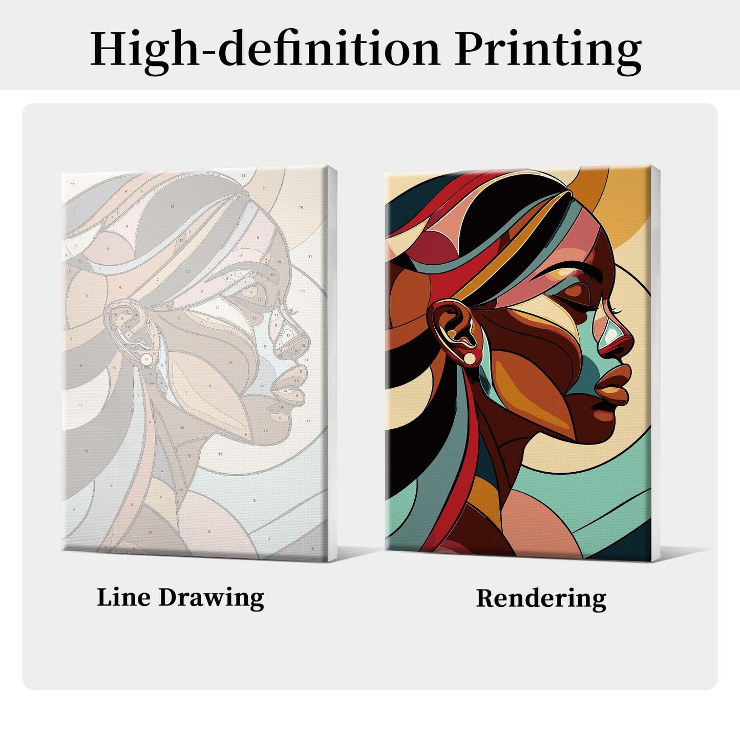 HeeBenor Framed Paint by Numbers Kit for Adults, Black Woman Paint by Numbers Kit for Adults with Easel, DIY Acrylic Paint by Number with Frame, Adult Paint by Number Kits Framed Canvas 8x12 Inch