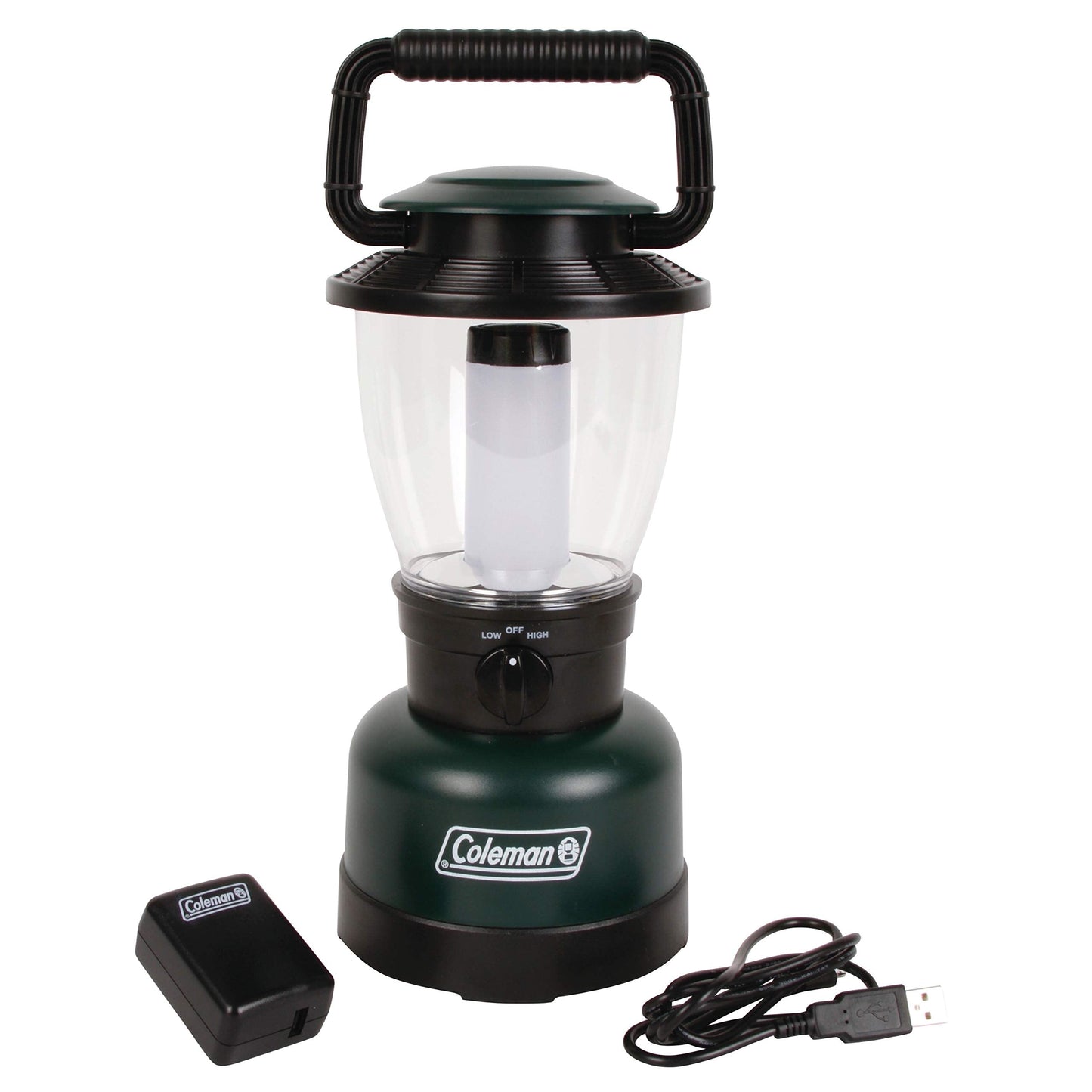 Coleman Rugged Rechargeable 400 Lumens LED Lantern, Impact & Water-Resistant Lantern with USB Charging Port, Lifetime LEDs Never Need Replacing