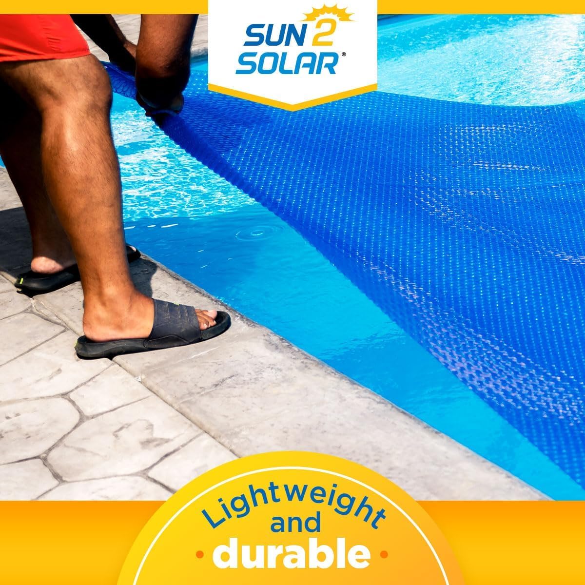 Sun2Solar Blue 18 ft Round Solar Cover | 8 Mil | Heat Retaining Blanket for Above Ground & Inground Swimming Pools | Sun's Energy Heats Pool | Bubble Heating Blankets | 800 Series
