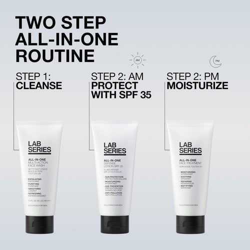 Lab Series Men's All-In-One Face Treatment - Face Moisturizer for Fine Lines & Wrinkles - Facial Lotion Skin Care for Men - With Hyaluronic Acid, 3.4 Fl Oz