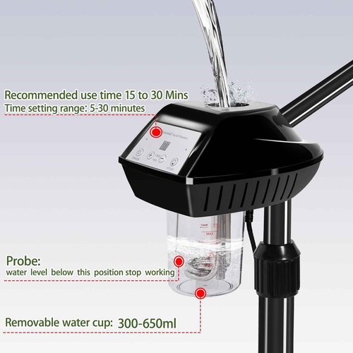 LKT COBTAC Professional Face Steamer on Wheels,Ozone Face Steamer for Deep Facial Cleansing