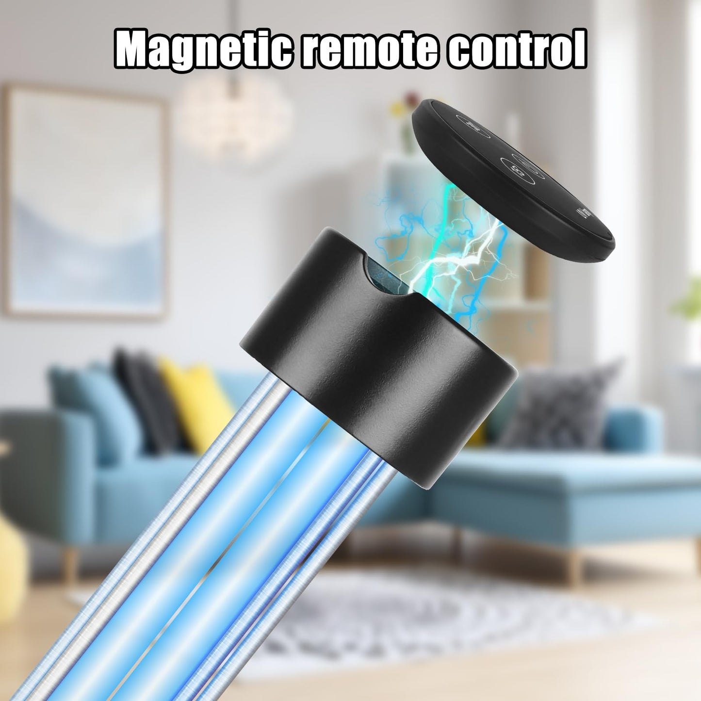 60W UV Light Sanitizer,Ozone-Free Home Disinfection Device for Haloclean UV,254nm UVC Lamp Odor Eliminator for Whole Room,Ultraviolet Light with 3-Speed Timing and Remote