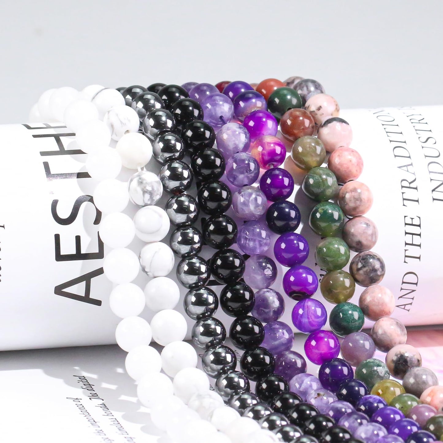 10mm Natural Gemstone Round Hematite Loose Beads for Jewelry Making Bracelets Necklace Earrings Art Craft (35-38 pcs/Strand)