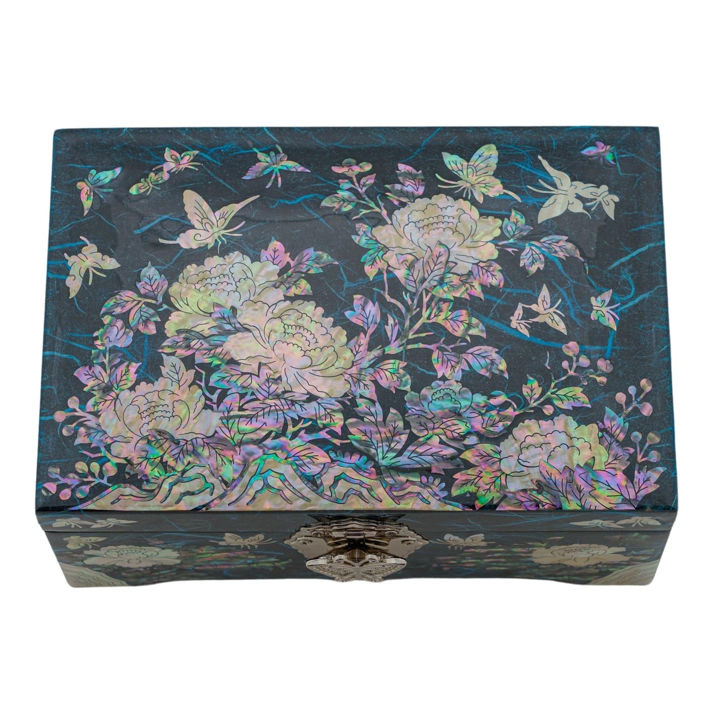 February Mountain Mother of Pearl Jewelry Organizer Box with Ring Tray - Gifts for Women Unique gift for women who have everything
