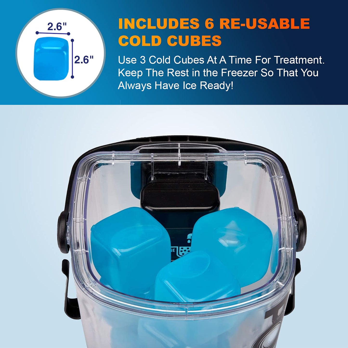 Polar Vortex Cold Water Therapy System Kit - Ice Circulation Machine With 3-Strap Knee/Elbow/Shoulder Wrap and 4 Cold Cubes