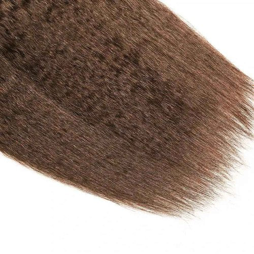 Condescension Bundles Human Hair 24 26 28 Inch Chocolate Brown Yaki Wave Human Hair Bundles Brazilian Virgin Remy Medium Brown Soft and Silky Hair Extensions