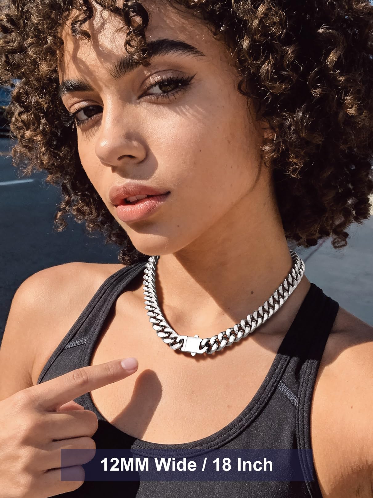 Bandmax 12MM Wide Chunky Big Chain Necklaces for Men 80S 90S Party Old School Necklace Chain Jewelry Stainless Steel Mens Necklaces