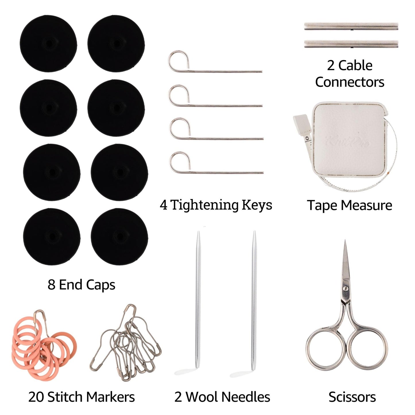 KnitPro Zing Regal Set 5 inch Circular Knitting Needles Size 2.5, 3, 4, 5, 6, 7, 8, 9, 10, 10.5, 11 Interchangeable, 5 Cables, Connectors & More, Fabric Case with Project Bag