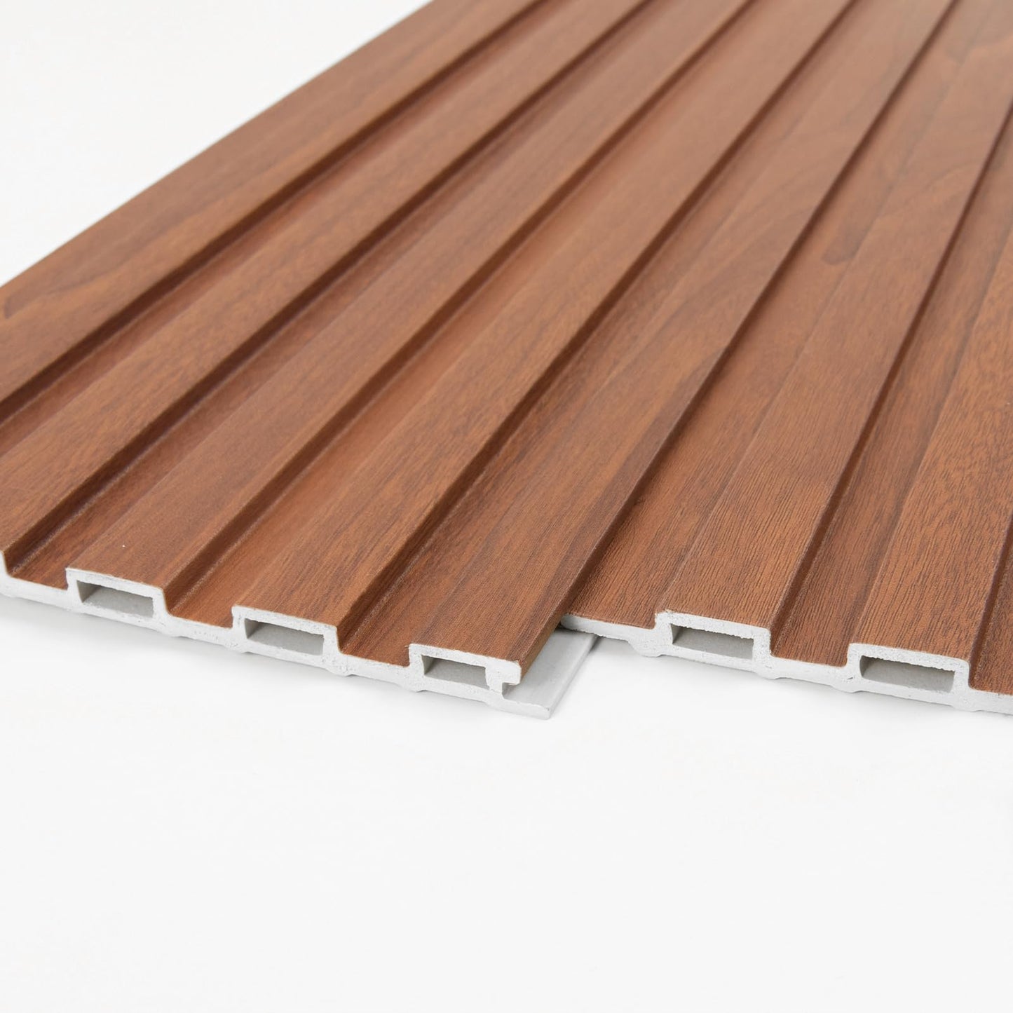 Art3d WPC Wainscoting Panels, 16-Pack 48 x 6 Inch 3D Wall Accents for Interior Wall Decor, Living Room, Bedroom, Teak