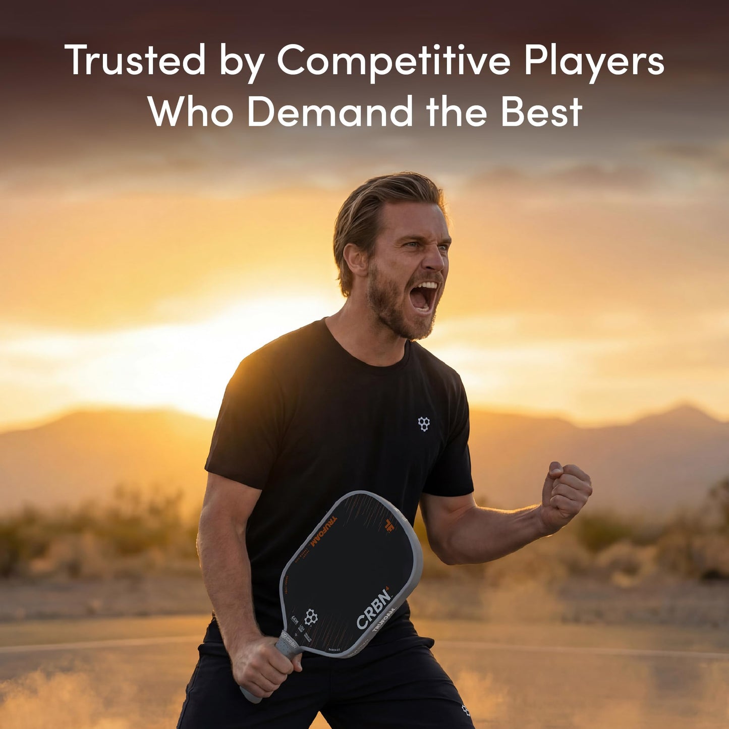 CRBN Pickleball - TruFoam Barrage 3 Pickleball Paddle - Elongated Shape - Carbon Fiber Pickleball Paddle - 100% Foam Floating Core Designed for Maximum Power, 14mm