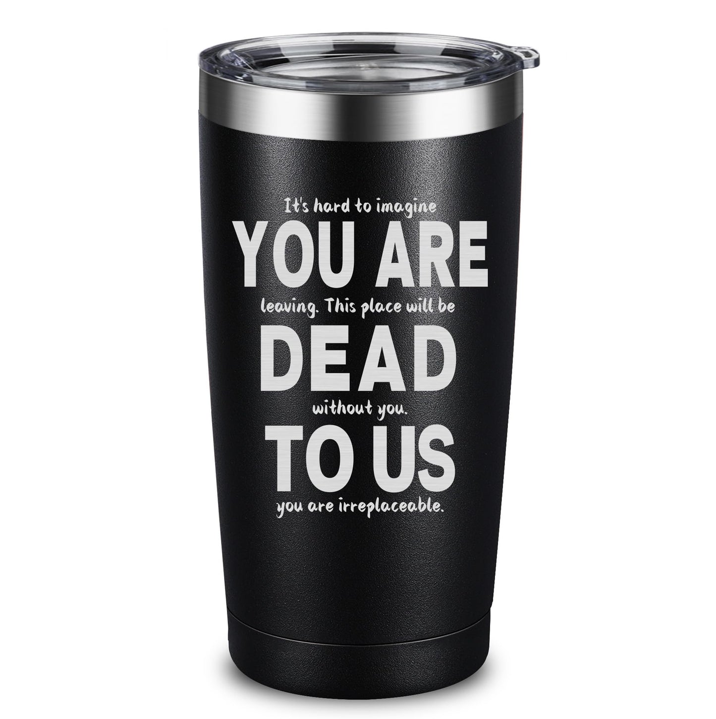 ARIABLE Farewell Gifts for Coworkers - Coworker Leaving Gift for Women & Men - Going Away Goodbye Coworker New Job, Good Luck Gifts for Coworkers, Friends, Boss, 20oz Engraved Tumbler, Black