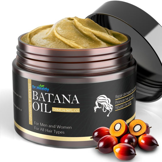 Dr. Healdy Batana Oil for Hair Growth - 100% Raw & Unrefined, Batana Oil Paste from Honduras for Fight Hair Loss, Reduce Split Ends & Nourish Scalp, for Men & Women - All Hair Types (4.06 Fl Oz)