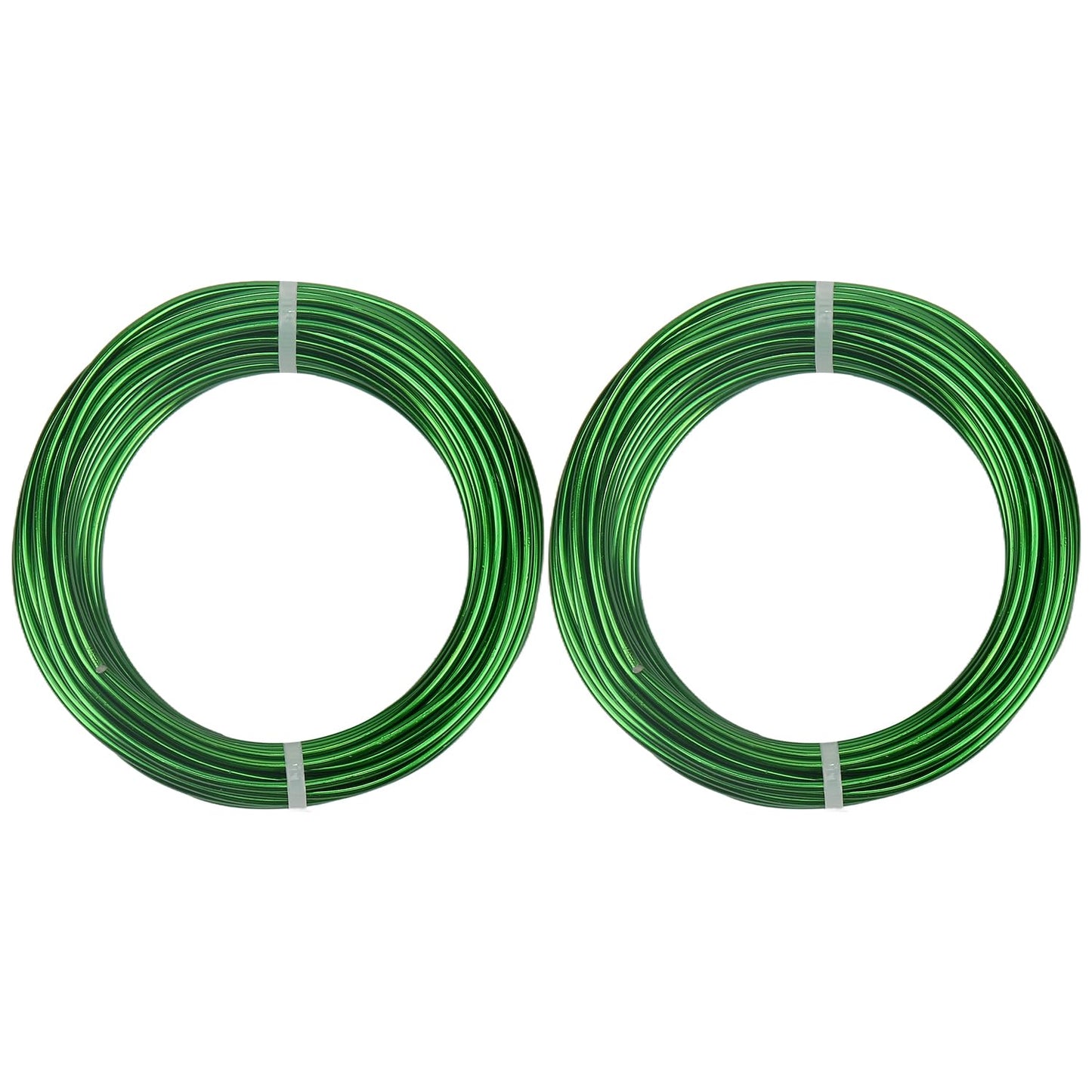 2 Rolls Aluminum Craft Wire, 9 Gauge (3mm) Flexible Metal Wire for Jewelry Making, 65.6 Ft (32.8 Ft/Roll) Bendable Armature Wire for Bonsai, Sculpting and DIY Crafts [Green]