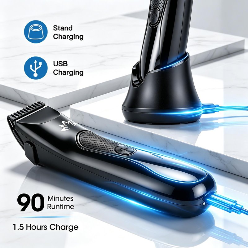 Suttik Manscape Body & Pubic Hair Trimmer for Men, Groin & Ball Trimmer Men, Electric Razor Mens Grooming Kit, Body Groomer Ball Shaver for Smooth Wet/Dry Shaving, Led Light