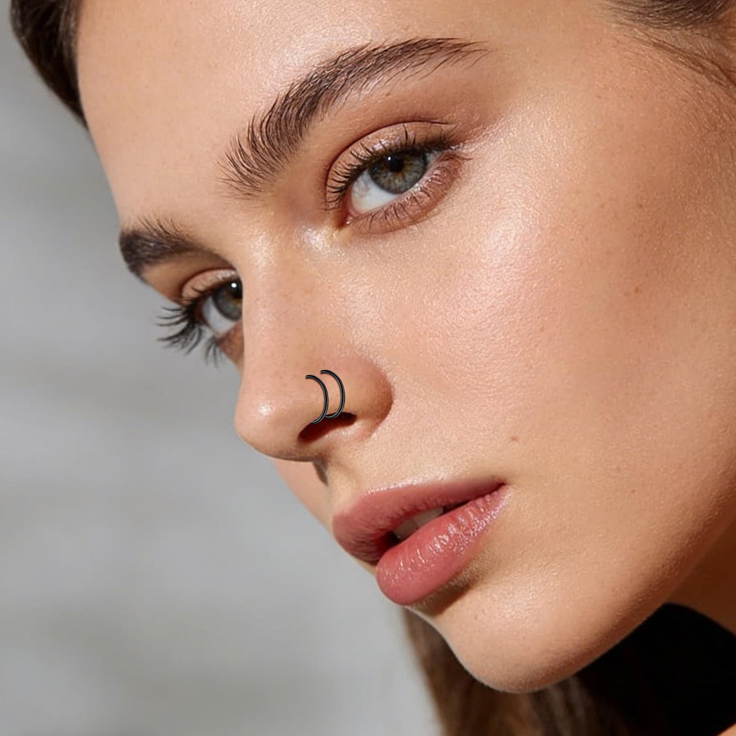 JFORYOU FORYOU Fake Nose Ring Fake Nose Piercing Fake Nose Rings Hoop for Women Faux Nose Piercing Clip on Non Pierced Faux Body Piercing Jewelry for Women Men