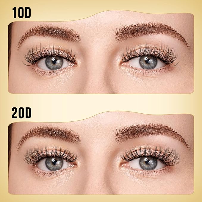 QUEWEL Lash Clusters 320Pcs Cluster Lashes 10D+20D C Curl Lash Cluster Eyelash Extensions Mix12-18mm Individual Eyelashes Clusters Wispy Lash Clusters Thin Band Soft to Use at Home(10D+20D C Mix12-18)