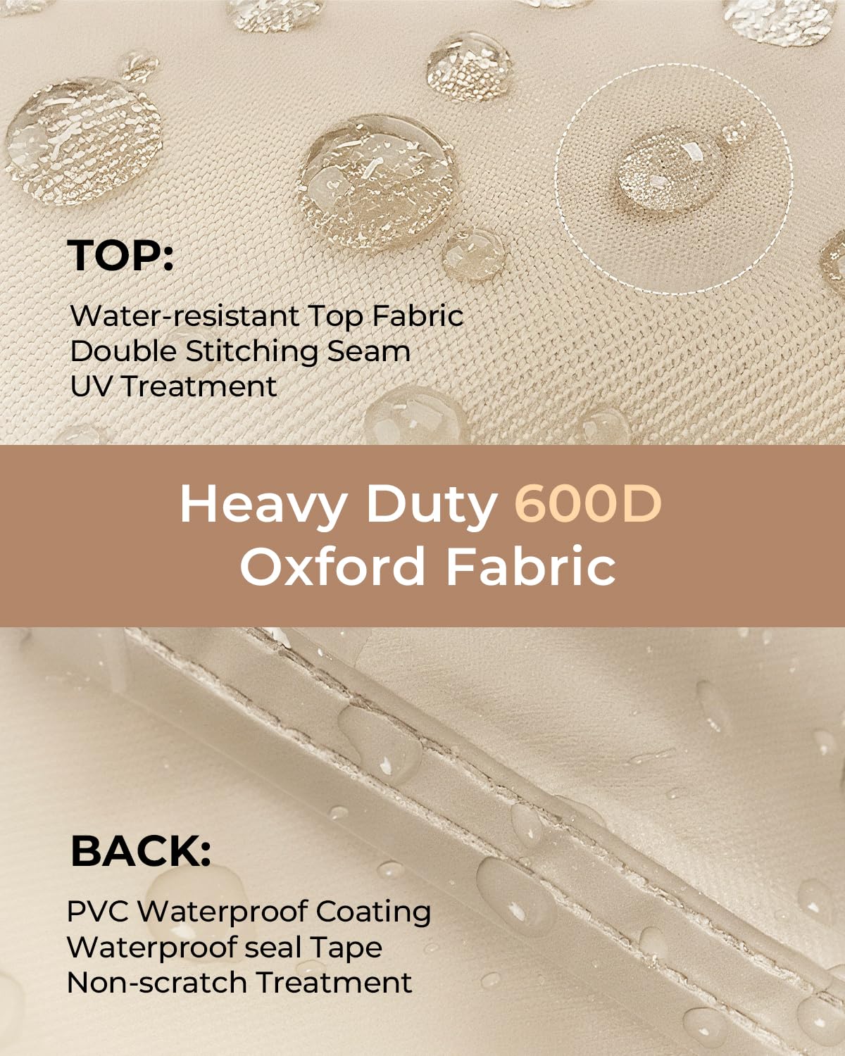 loriano Patio Furniture Cover Set, 4 Piece Outdoor Furniture Cover Waterproof, 600D Heavy Duty Lawn Patio Set Covers (Large)