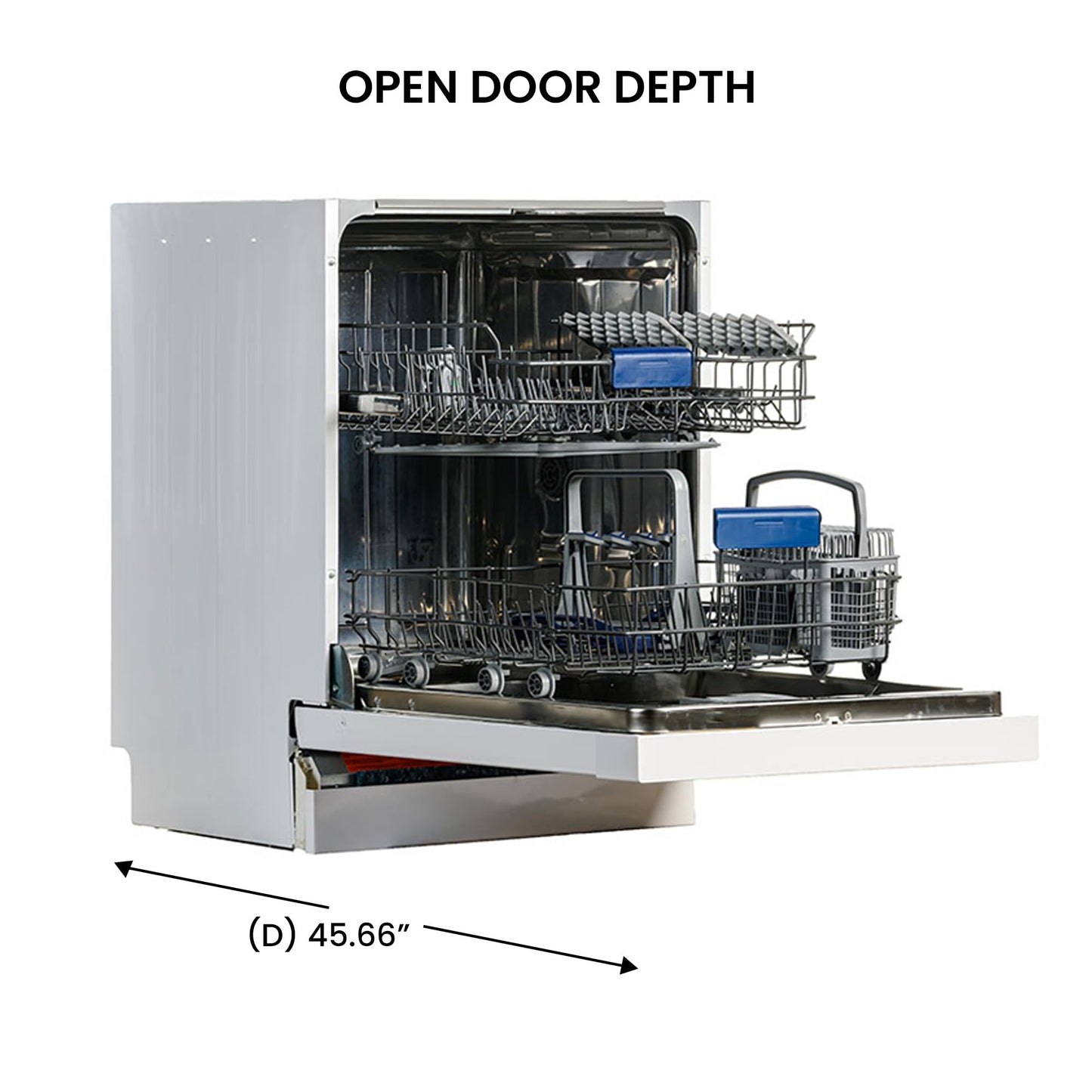 Equator24" Built in Dishwasher 14 Place Setting Wine Rack 8 Wash FAST 50 Delay1/2Load 110V E-Star ADA in White
