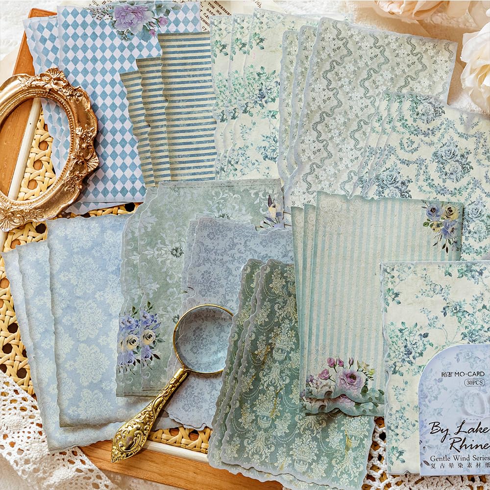 Diuhofart 180 Sheets Vintage Scrapbook Paper, Journaling Scrapbooking Supplies, Antique Aged Looking Background Paper for Junk Journals Card Making Mixed Media Decoupage Craft Arts Deco