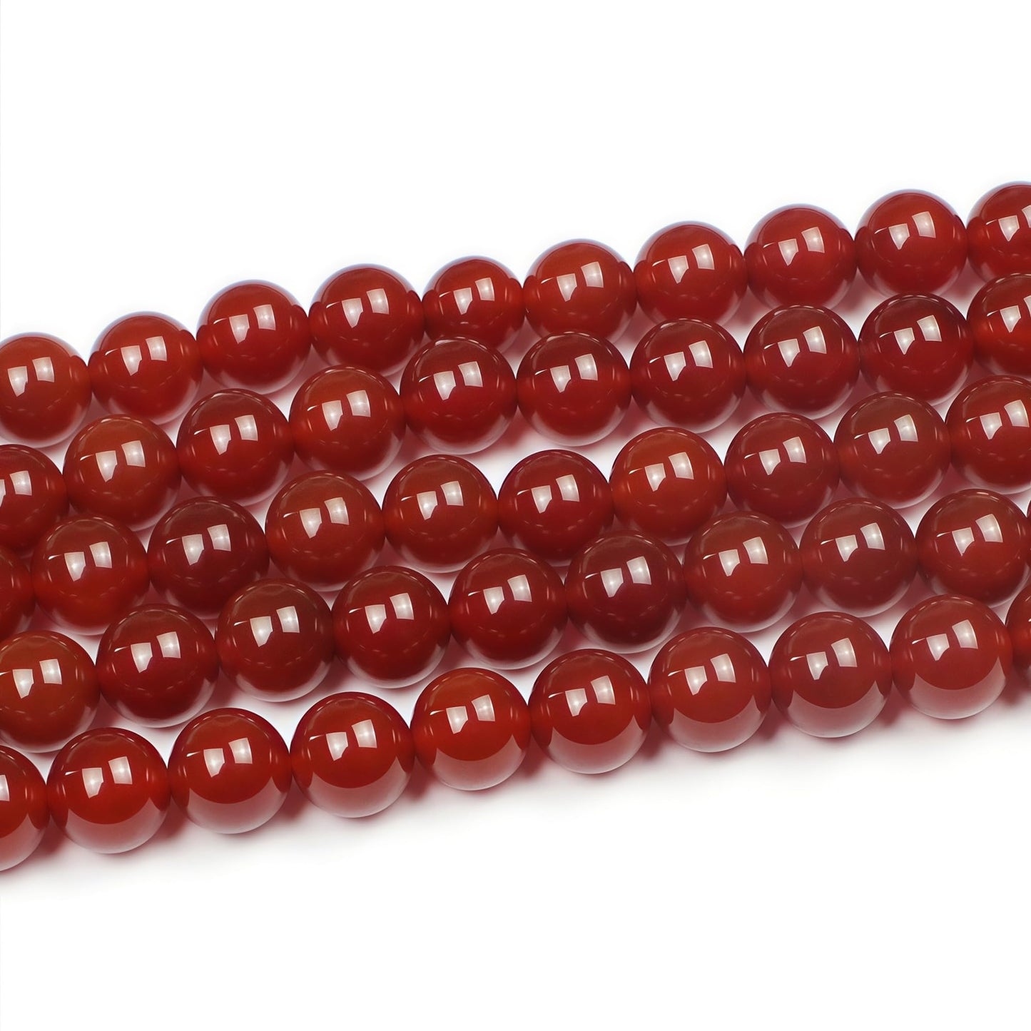 MJDCB Natural Stone Bead Red Cornelian Gemstone Loose Beads for Jewelry Making Bracelet Necklace 10mm