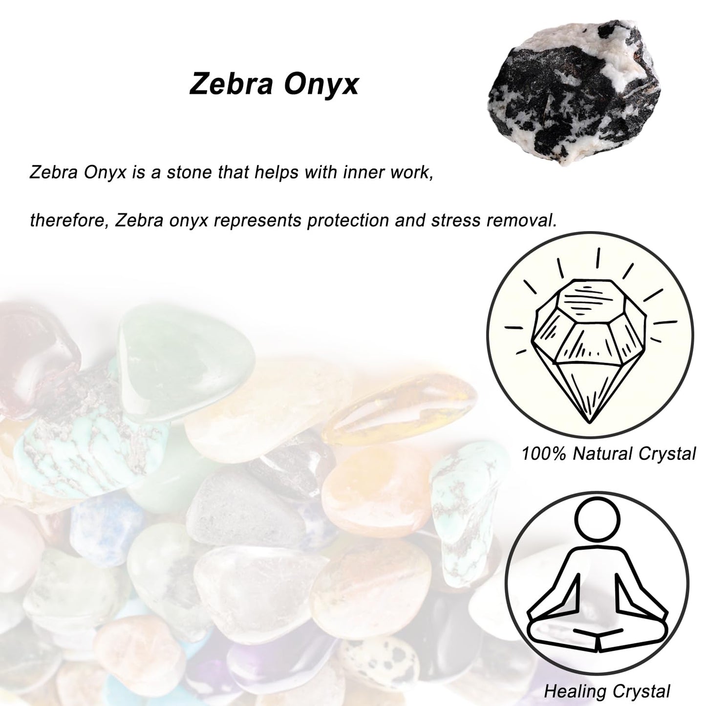 Zebra Onyx Raw Crystals, Large 1.25-2.0" Healing Crystals Natural Rough Stones Crystal for Tumbling, Cabbing, Fountain Rocks, Decoration, Polishing, Wire Wrapping, Wicca & Reiki