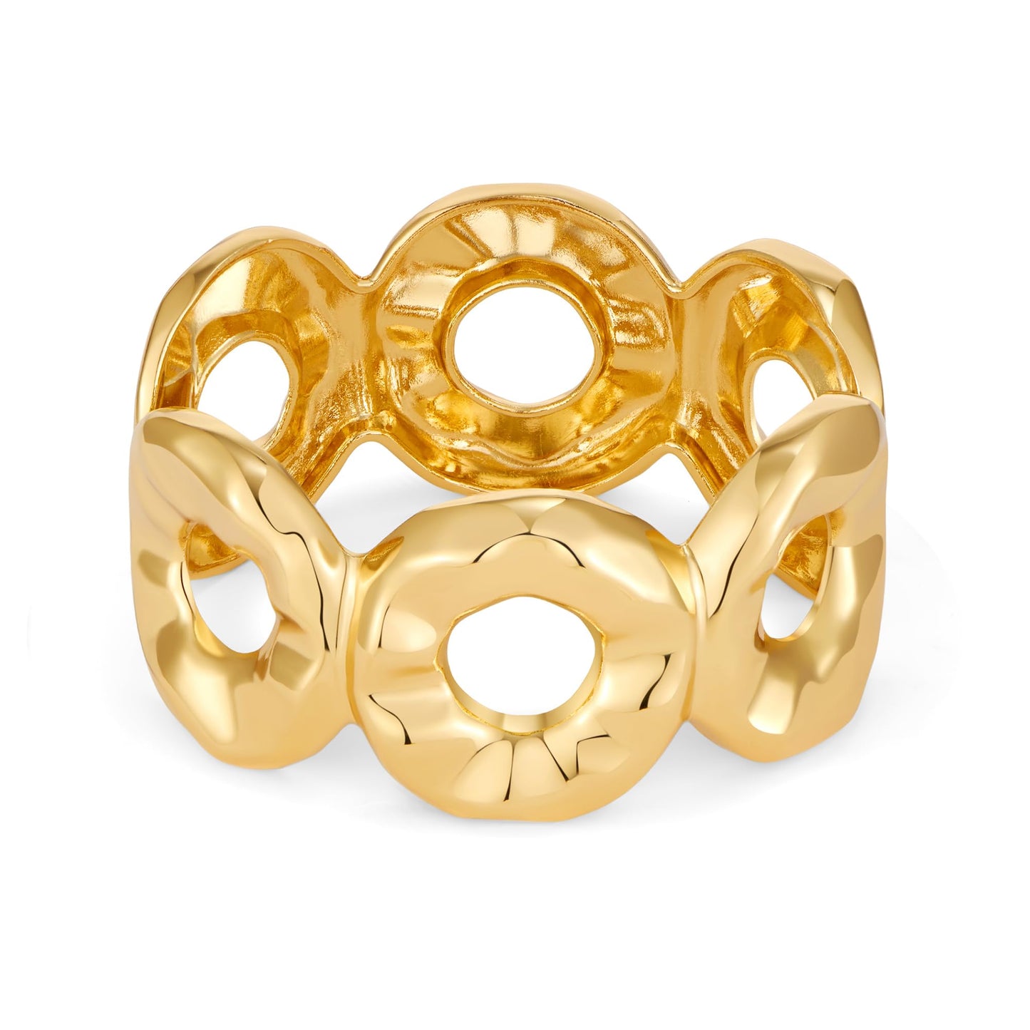MIJENITI Gold Chunky Bangle Bracelets for Women-14K Gold Plated Statement Bracelets Simple Fashion Jewewrly