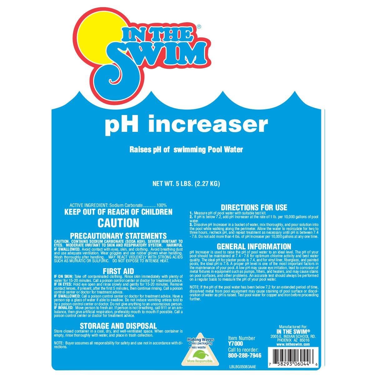 In The Swim pH Increaser for Pools - Granular 100% Sodium Carbonate (Soda Ash) to Raise pH Up - 5 Pounds