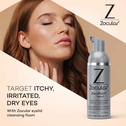 Zocuwipe Eyelid Wipes with Okra Complex - Eyelid Cleanser and Moisturizer Pads 30ct + Zocular ZocuFoam Eyelid Cleanser Bundle