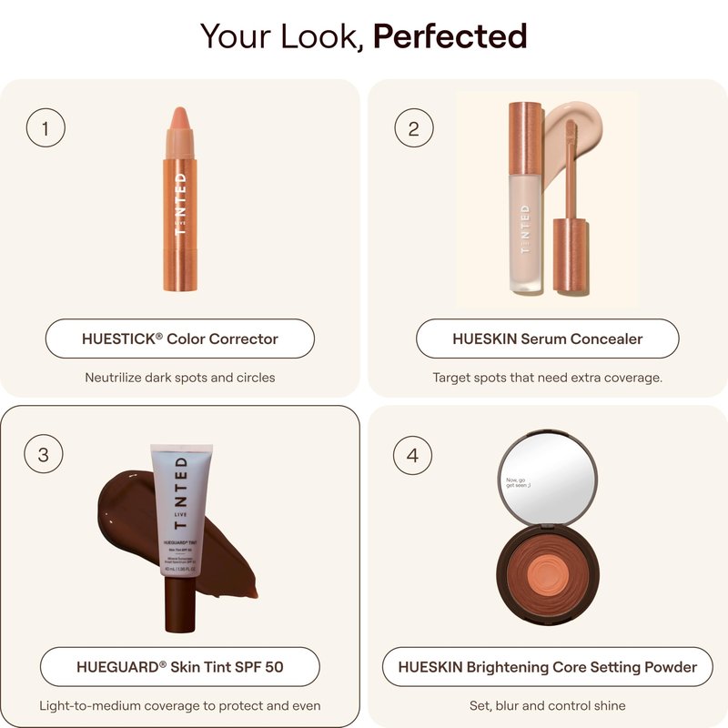 Live Tinted Hueguard Tinted Sunscreen SPF 50 - Mineral Sunscreen for Face, Skin Tint with Buildable Coverage, Dewy Glow Finish, Hydrating, Vegan, Fragrance-Free, Water & Sweat Resistant, Shade 09