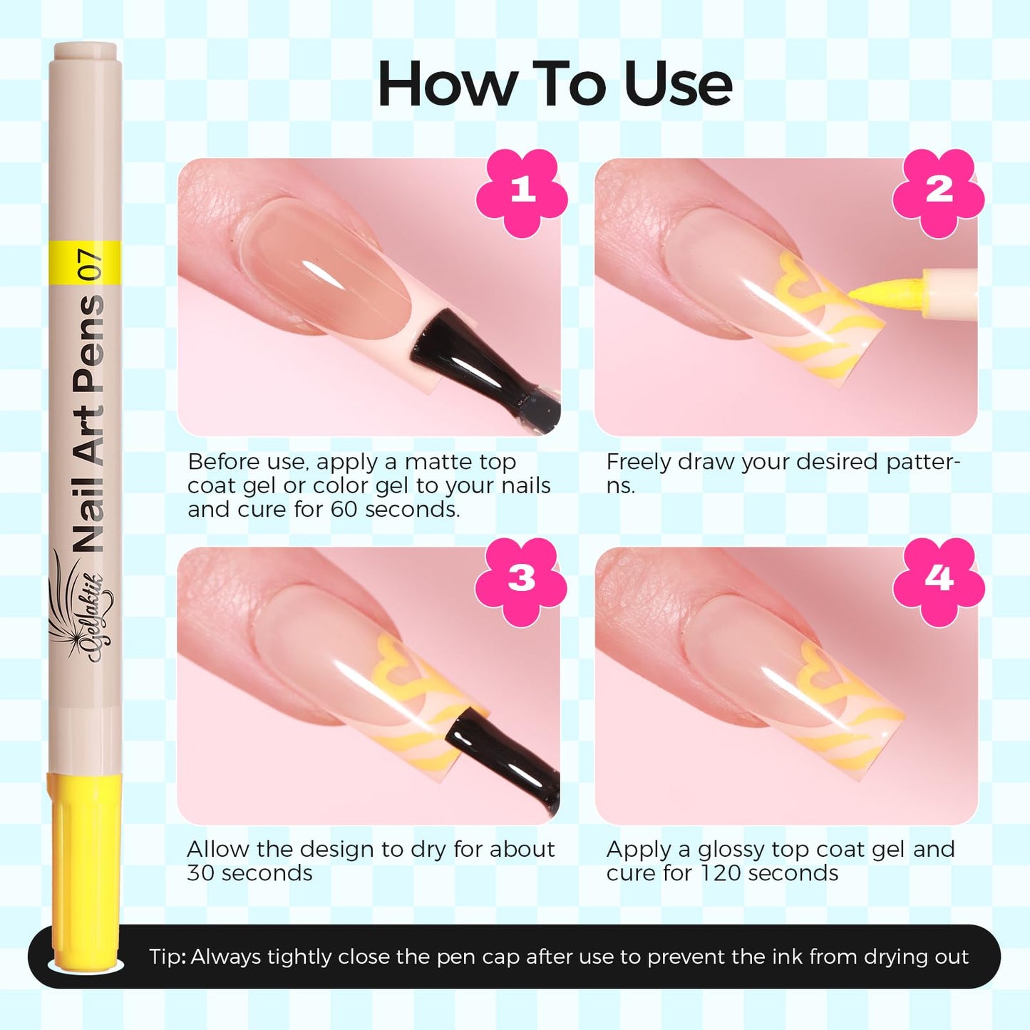 18 Color 3D Nail Art Pens Set, 0.7MM Nail Polish Pens for Nail Art Dotting Pen Drawing Painting Liner Brush for DIY Nail Design, Home & Salon Manicure Tools