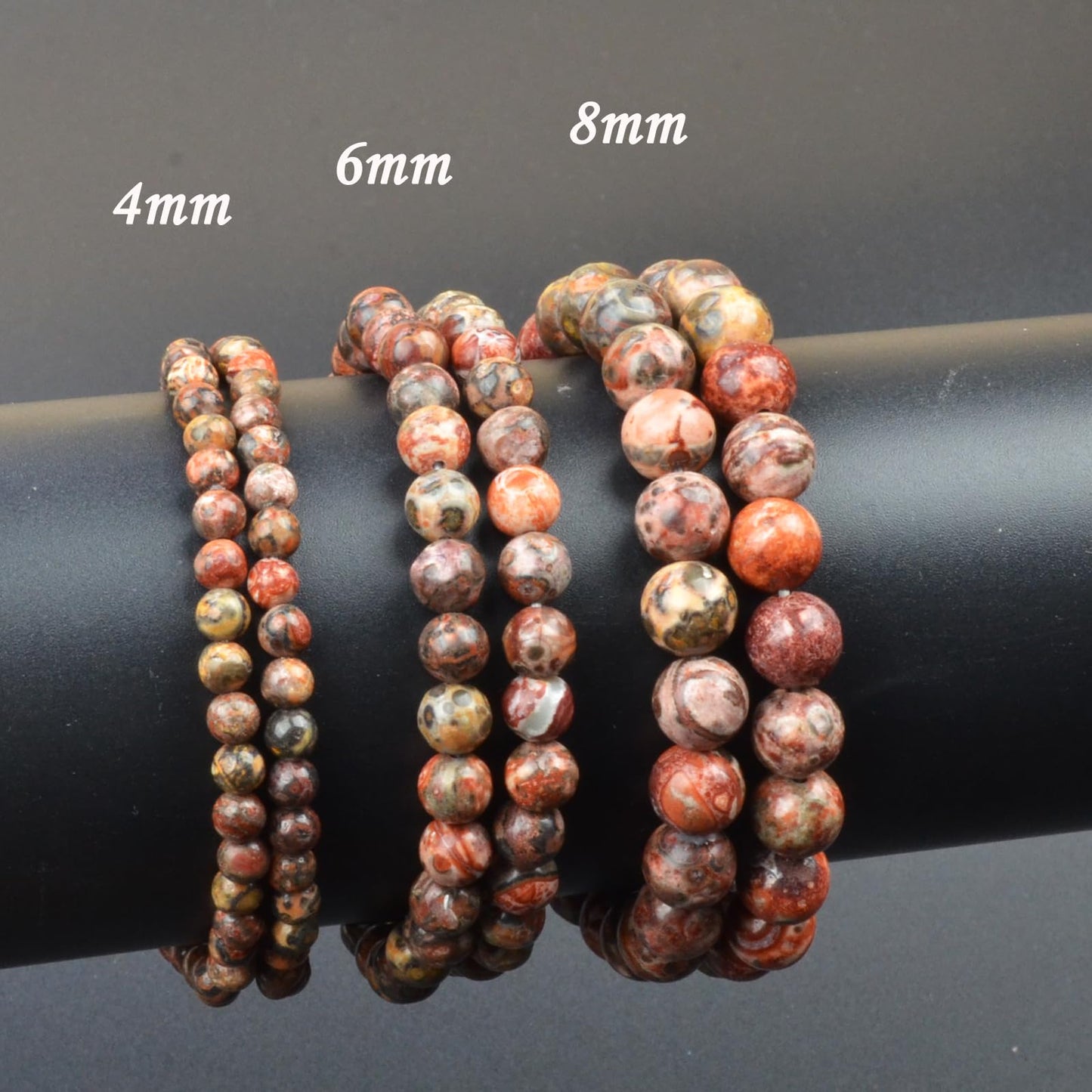 CHCCOYE 6mm Natural Healing Gemstone Bracelet Handmade Yoga Stretch Elastic Bracelet Stress Relief Crystal Jewelry for Men and Women (6mm Leopard Skin Jasper)