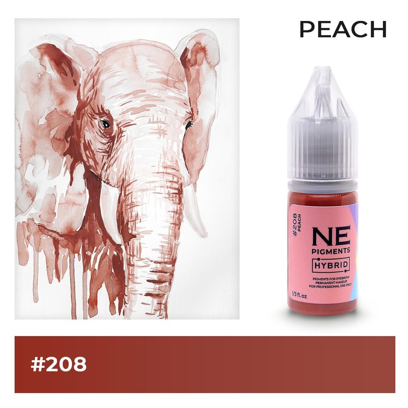 NE PIGMENTS #208 Peach - By Elena Nechaeva - Lip Pigment - Permanent Makeup - Professional Tattoo Ink