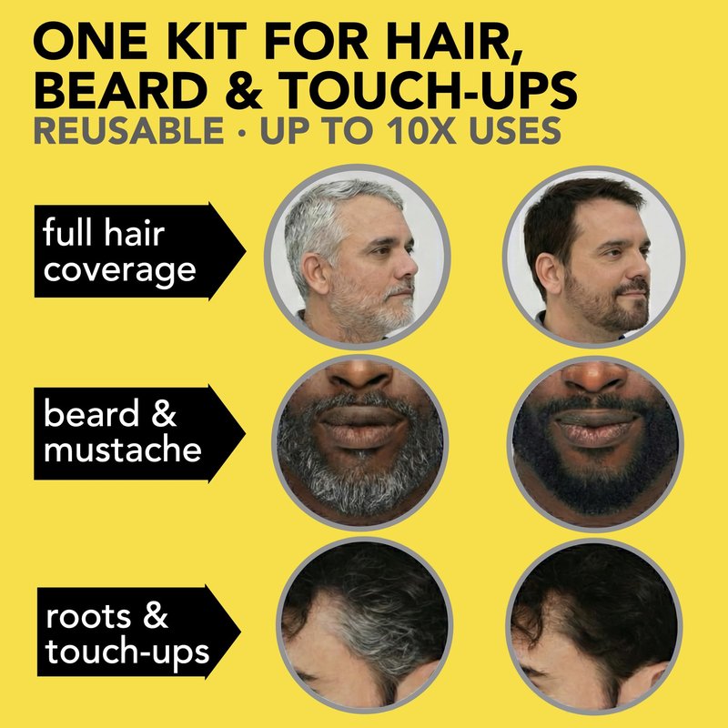 2X Reusable Hair & Beard Dye for Men – Dark Brown 3.1 | Up to 10 Uses, 7 Minutes | Natural Gray Coverage, No-Drip Cream with SkinArmour® – Cleverman