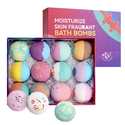 RoseFlower Bath Bombs Gift Set, 12pcs Colorful Bath Bombs, Handmade & Plant Essence, Plant Essential Oil Extraction, Home Bath to Moisturize Skin, Perfect SPA Gift for Women