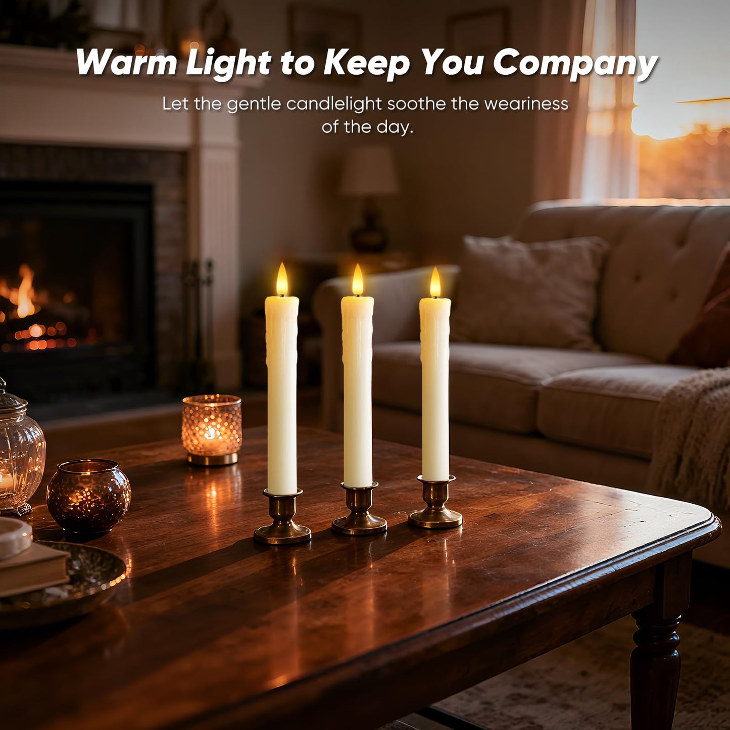 Meigic 7 Inches Dripless Flameless Taper Candles with Remote Timer Dimmer, Real Wax Battery Candlesticks, 3D Flame Fake Candlesticks for Home Wedding Christmas Decor, Ivory, 12 Pcs