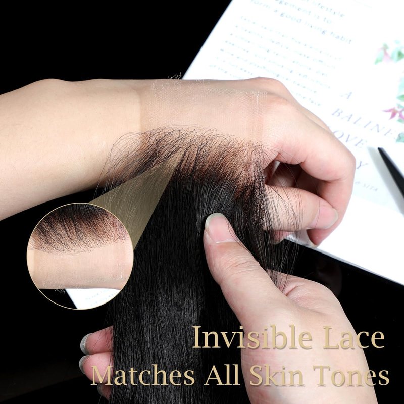 CindiRiver 2x6 HD Lace Closure 14 Inch Straight Human Hair, Invisible Virgin Real Swiss HD Lace, Natural Hairline, Skinlike Lace Frontal Closure Only