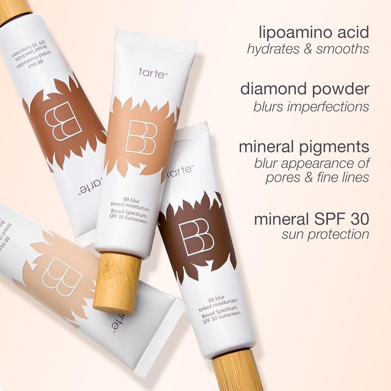 Tarte BB Blur Tinted Moisturizer - Broad Spectrum SPF 30 | Medium Buildable Coverage, Vegan & Lightweight Matte Finish