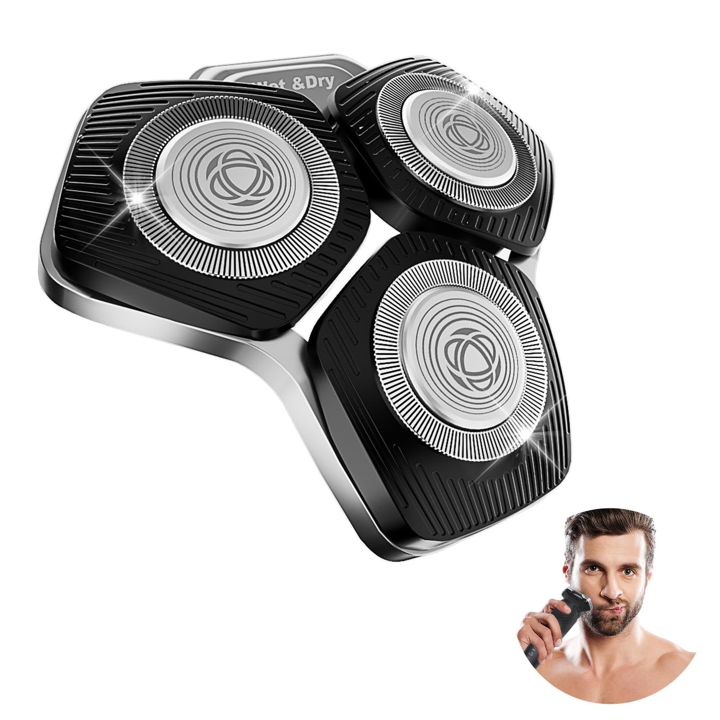 SH71/50 Shaving Heads Compatible with Phili*s Shavers Series S5000 (S5XXX),S7000 (S7XXX) for SH60/70 and SH70/70 (Black)